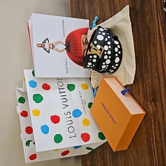Louis Vuitton Accessories - 🔥NWOT 2023 LV X YK black speckled belt 90cm